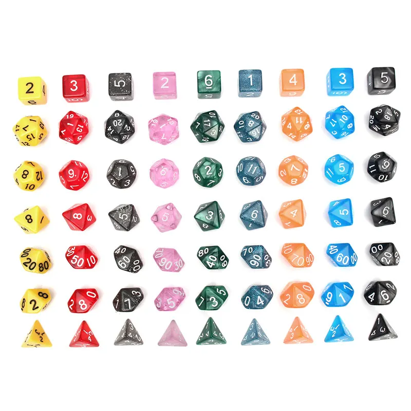126 шт многогранные кости набор+ 18 мешков D4-D20 драконы кубики DND рro MTG настольные игры кости многогранные игры игральные кости 18 наборов высшего качества