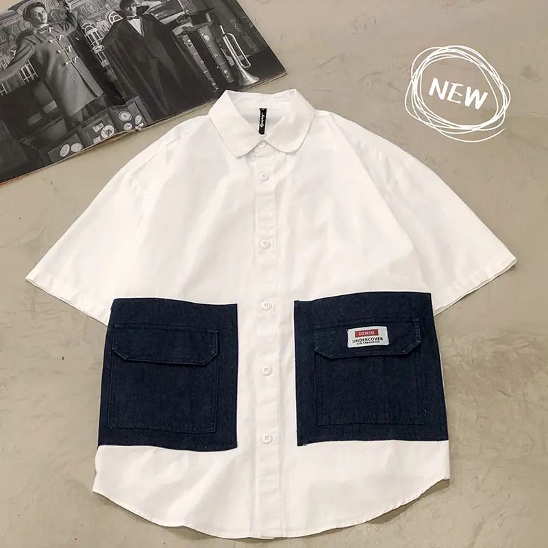 

2019 Summer Fashion Mens Shirt Slim Fit Short Sleeve Streetwear Mens Clothing Mens Casual Shirts chemis hombre camisa masculina