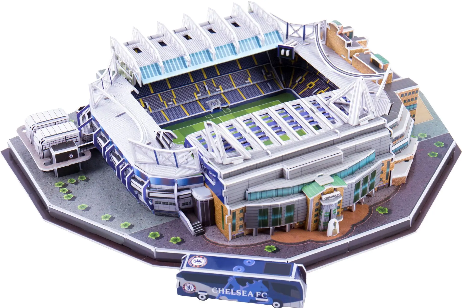 

Classic Jigsaw Architecture Stamford Bridge Football Stadiums DIY Brick Toys Scale Models Sets Building paper