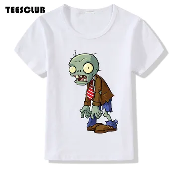 TEESCLUB Game Plants Vs Zombies T-shirt Kid Summer Top Girl Boy Casual Round Neck Clothing Children T-shirt Camiseta 2