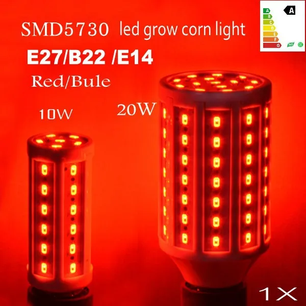

1pcs/lot 10W20W red Bule light emmiting SMD 5730 LED Grow Corn Light for Flowers and Vegetable E27 E14 B22 85-265V Grow lights