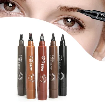 

Five Colors Waterproof Microblading Eyebrow Tattoo Pen Fine Sketch Enhancer Fork Tip Eyebrow Pencil