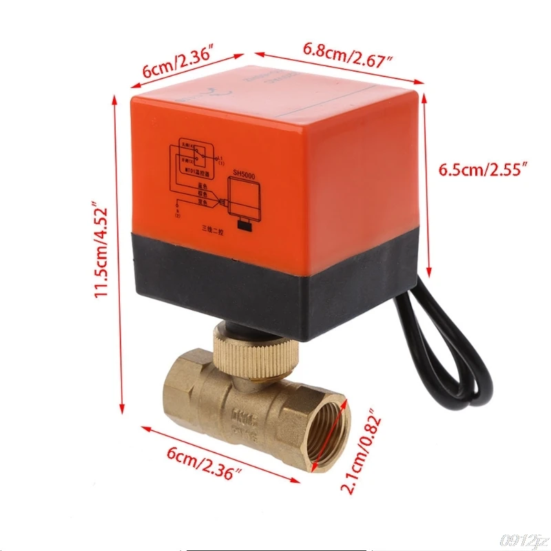 DN15/DN20/DN25 Электрический моторизованный шаровой кран из латуни DN20 AC 220 В 2 Way 3 провода с привод Прямая поставка