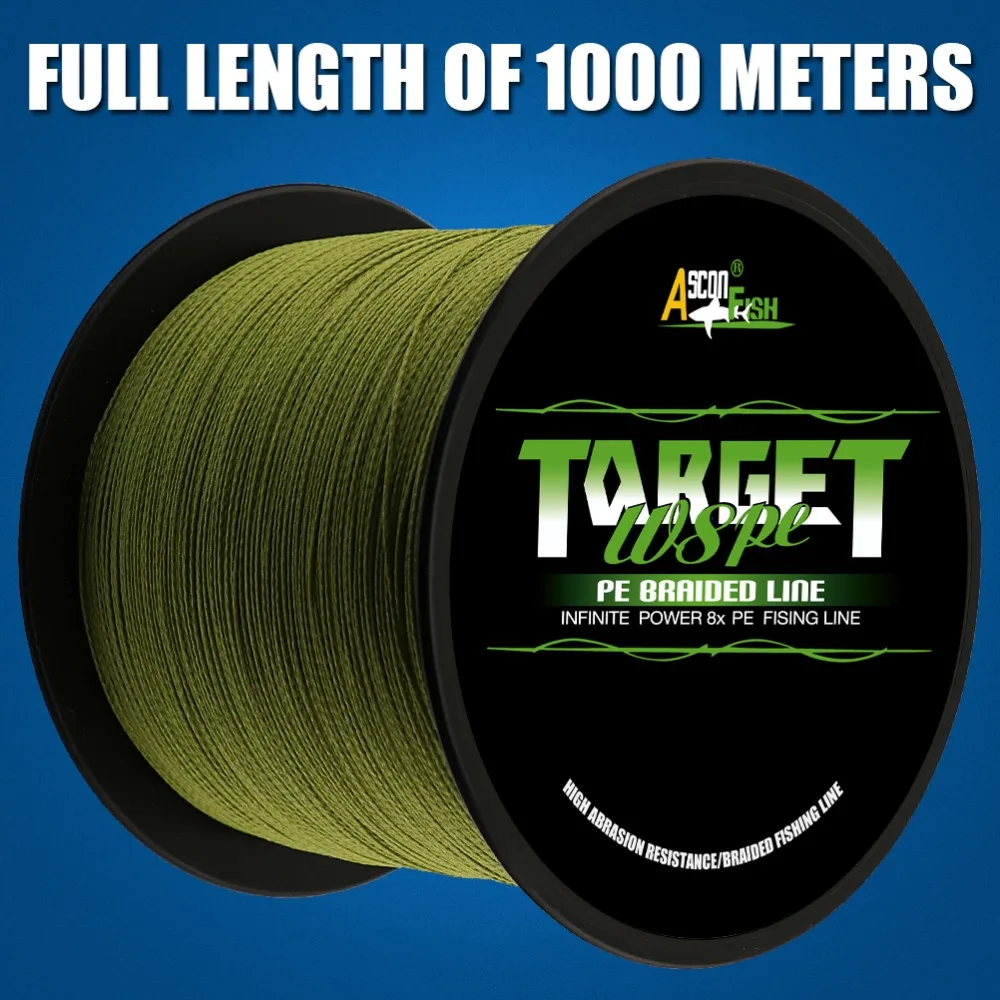 الأسماك ascon الترا قوي 8 حبلا مضفر خط الصيد 1000 متر 1094 يارد 8 الضفائر multifilament خط أخضر 50 £ 80 £ 100 £ 300 £