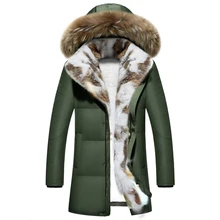 Брендовая одежда, Мужское пальто с меховым воротником, Длинные парки с капюшоном, Мужская Толстая теплая зимняя куртка для мужчин размера плюс S-5XL
