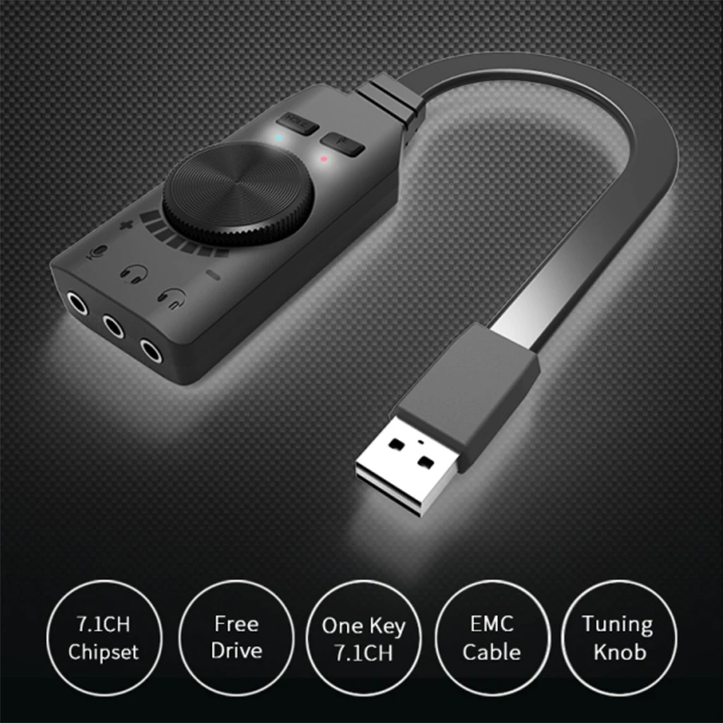 MagiDeal 7.1CH USB External Sound Card Mic Audio Card USB to 3.5mm Earphone Headphone