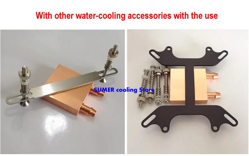 Bloco de Refrigeração de Água de Cobre Uso para Cpu Radiador Gpu Gráfica Refrigeração de Água Refrigerador Líquido Dissipador de Calor pc Laptop 40*40 mm - Imagem 2