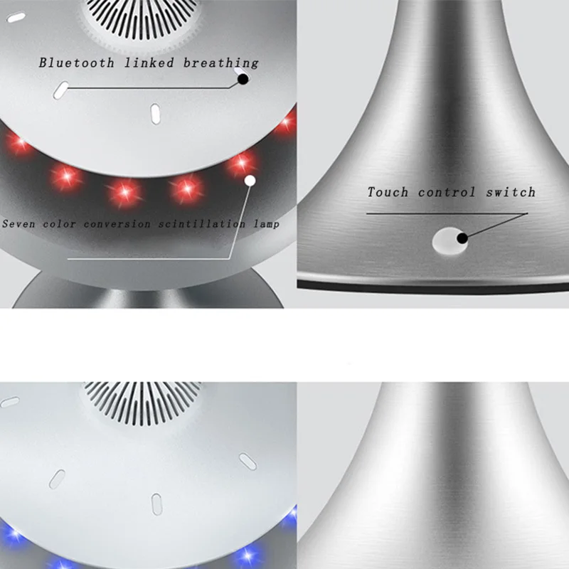 Портативная Магнитная подвеска звук НЛО Стиль Семь цветов светодиодные фонари интеллектуальная bluetooth-колонка бас беспроводная зарядная