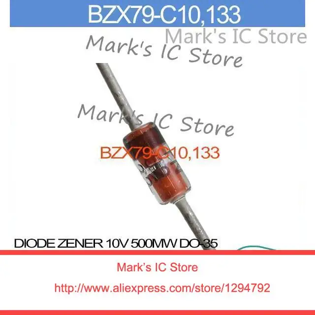 BZX79 C10,133 DIODE ZENER 10V 500MW DO 35 BZX79 C10,1 79 C10, BZX79 C1 ...