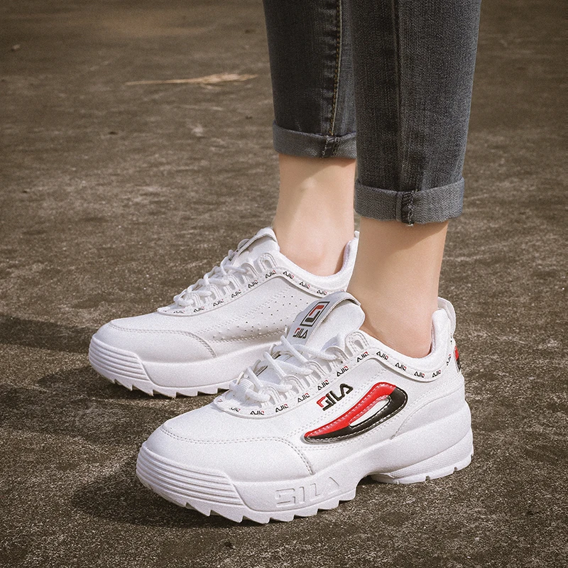 

2019 Shoes White Shoe Women Fashion Brand Retro Platform Sneaker Lady Autumn footwear Black Breathable chaussure Soft