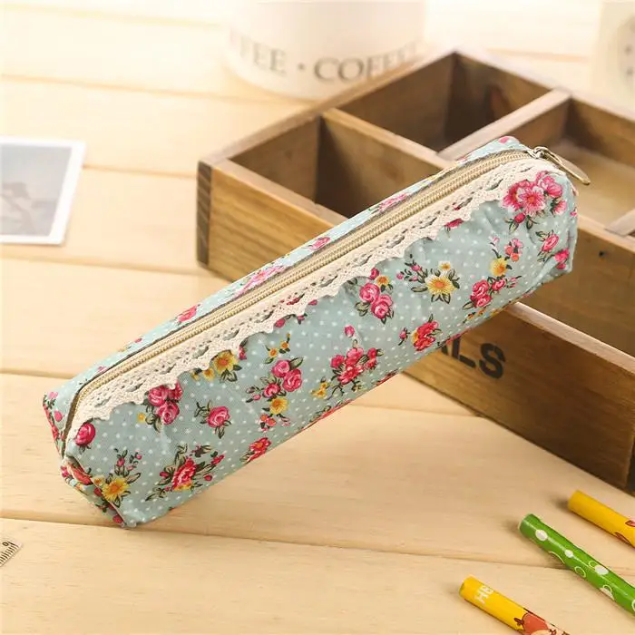 1 шт. модная мини-сумка в стиле ретро с цветочным кружевом и цветочным узором, сумка для карандашей, косметичка, сумочка на молнии - Цвет: A