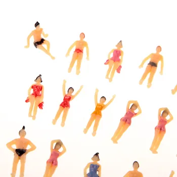 

20pcs (1:75)/100Pcs(1:100) Painted Model Beach People Pattern White Model People pattern Unisex Children Puzzle Toys