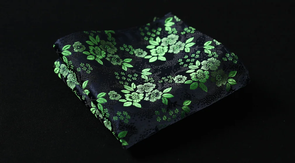  BF3001VS Green Navy Blue Folral Bowtie Men Silk Self Bow Tie handkerchief set Pocket Square Classic