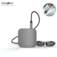 DEEPDEE Collar Clip Wireless Bluetooth Earphone Portable Stereo Headset with Microphone support Adjust Volume Handsfree Calls