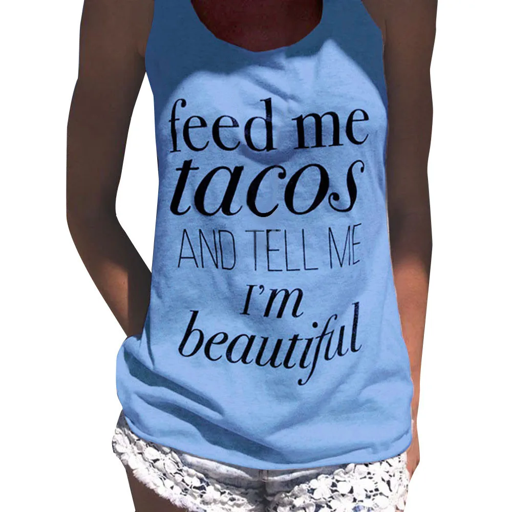 

Fashion Womens Letter Print Sexy Sleeveless Tank Tops Crop Vest Blouse T-Shirt Ladies Streetwear Crop Top