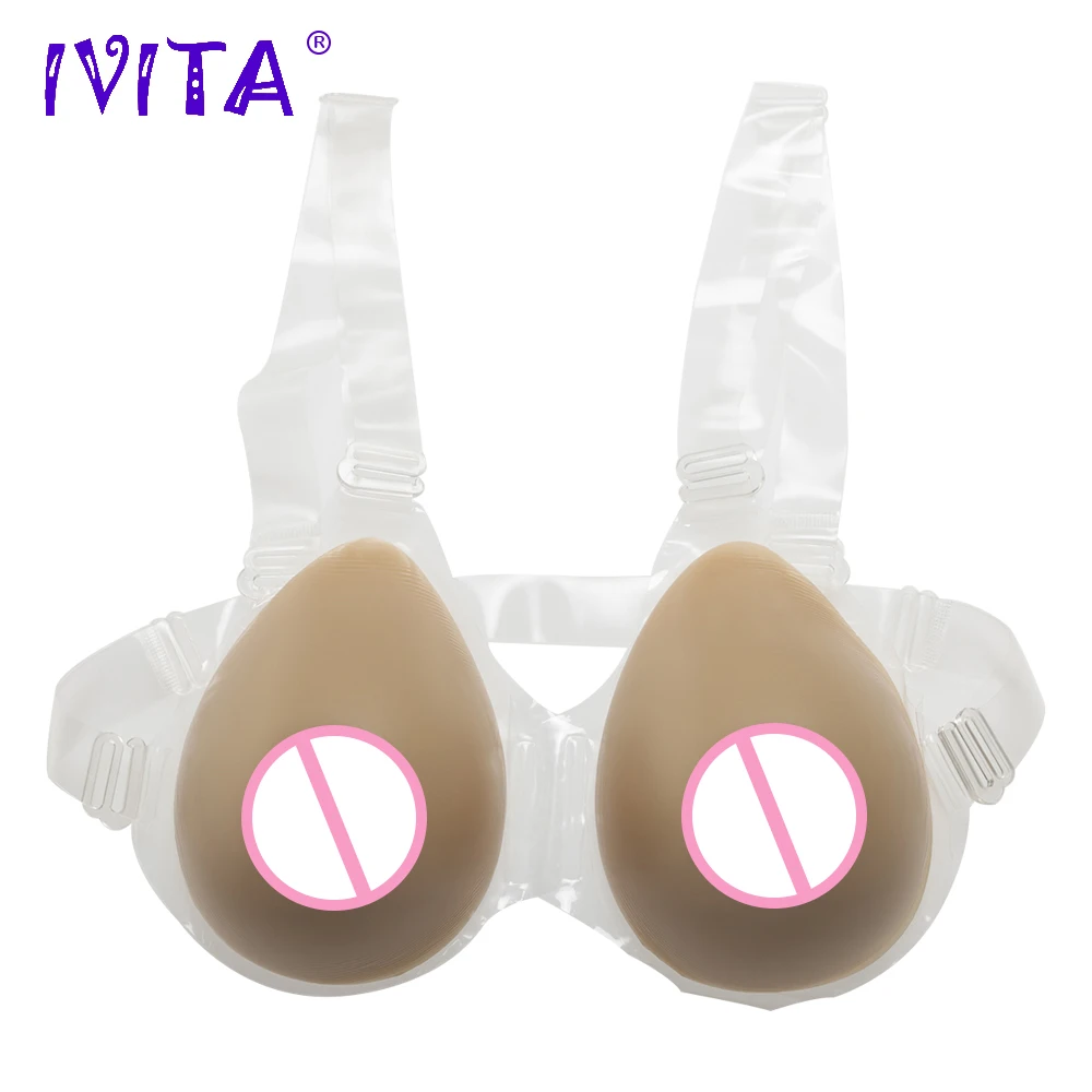 

IVITA 800g Artificial Realistic Silicone Breast Forms Fake Enhancer With Straps Cosplayer Boobs Shemale Transgender Crossdresser