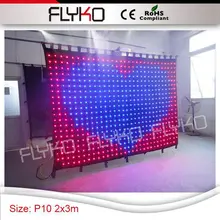 2x3 м экран видения занавес led edit effects огнеупорный Крытый P10cm led dj занавес