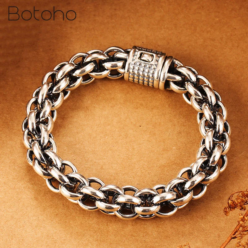 925 Sterling Silver Men Bracelets armband heren Width 6mm/8mm Classic