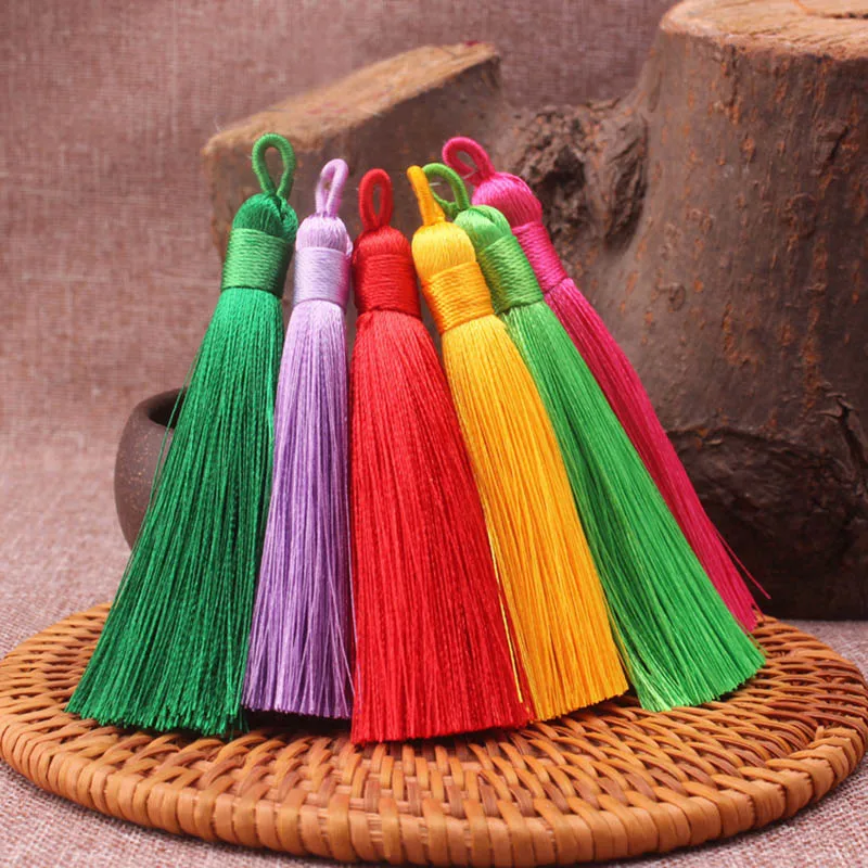

5PC 8cm Handmade Silk Tassel for Sewing Curtains Garment Home Decoration Jewelry Craft trim key Hanging Rope Accessories