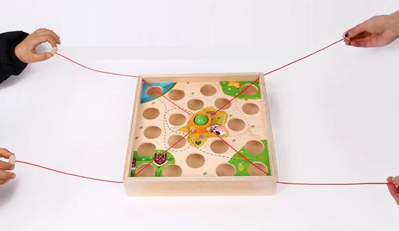 Творческий тянуть мяч настольная игра дети деревянный лабиринт детский сад раннее образование интеллектуальная сила родитель-ребенок игрушка