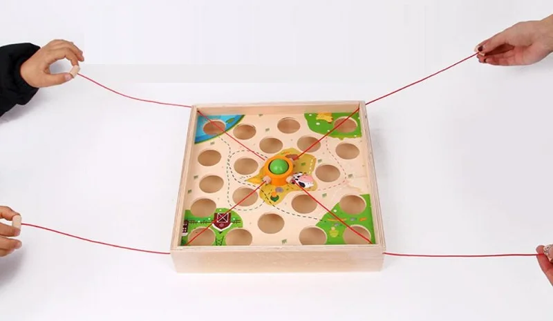 Creative pull ball table game children wooden maze kindergarten early education intellectual strength parent-child toy 5