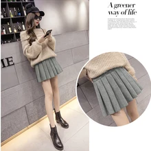 Весна и осень Для женщин Harajuku модная юбка Высокая Талия-слово плиссированные в стиле панк 2019BJY корейский стиль