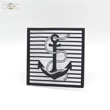 Пользовательские персонализированные якорь лазерная резка свадебные Приглашения