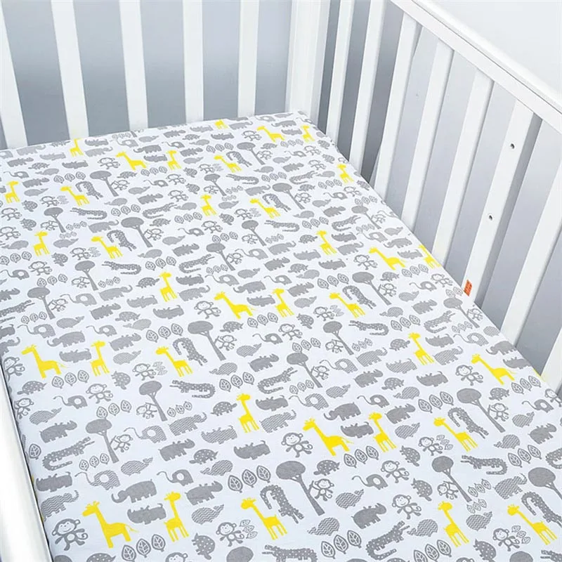 Детская кроватка простыня мягкая кровать для новорожденных защитный чехол для матраса Bebe покрывало для кроватки 70x130 см - Цвет: Giraffe