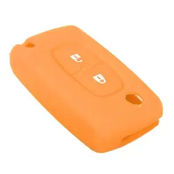 2 кнопки дистанционного Дело Key Holder защитную крышку для peugeot 206 207 307 308 силикон оранжевый