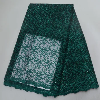 

Fashion 2019 African Nigerian Mesh Lace Fabrics with Stones Latest French Tulle Mesh Lace for Wedding Dress