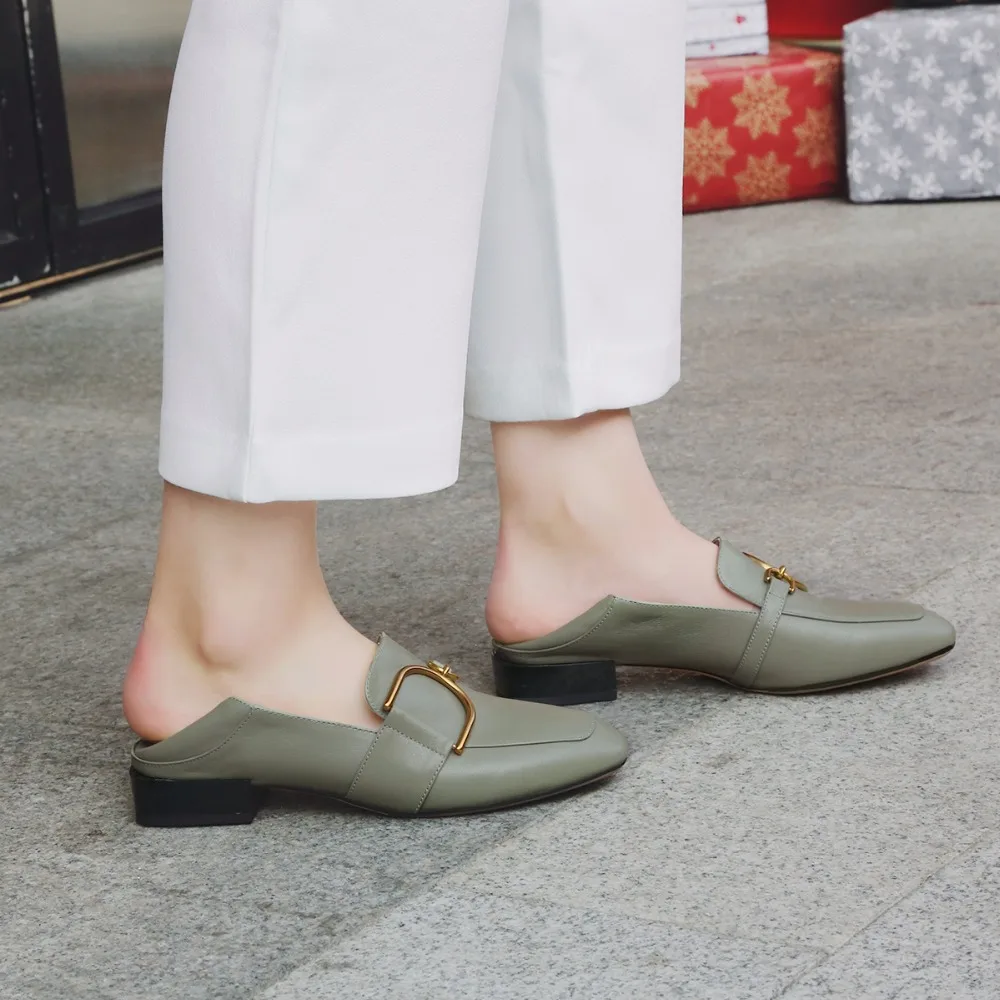 Kickway/Брендовая женская обувь с квадратным носком; нескользящая обувь; коллекция года; сезон весна; элегантная женская обувь из коровьей кожи; большой размер 42