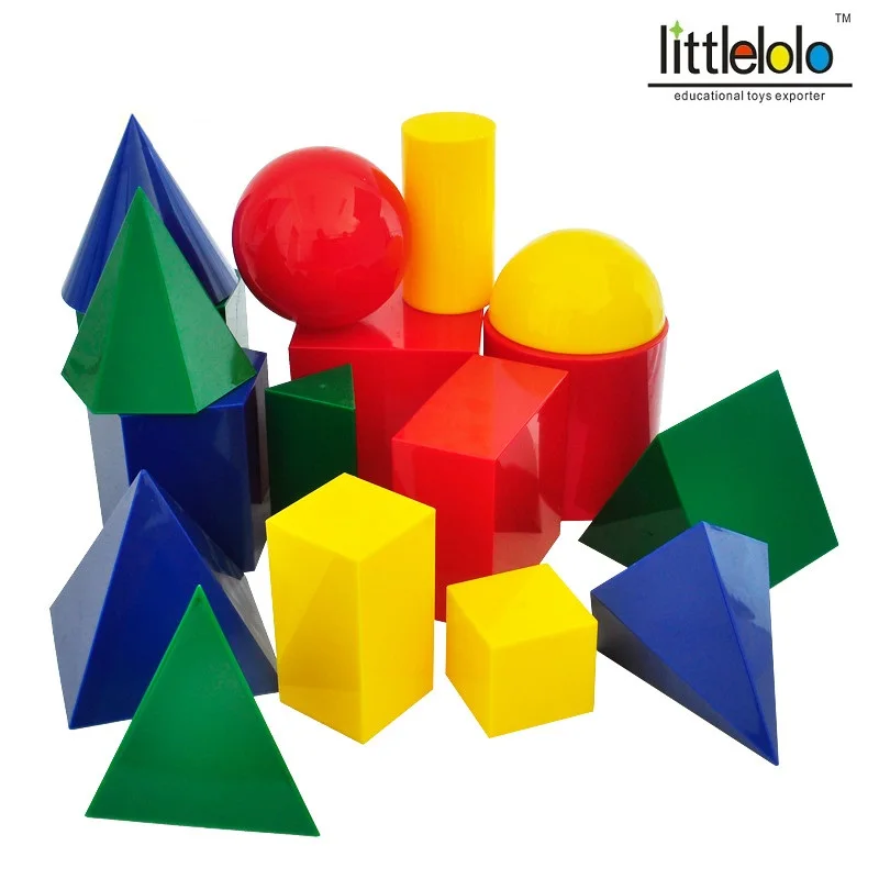 

Professional educational learning resouce 3D gemetry for school use class use or home early learning 17 shapes top quality