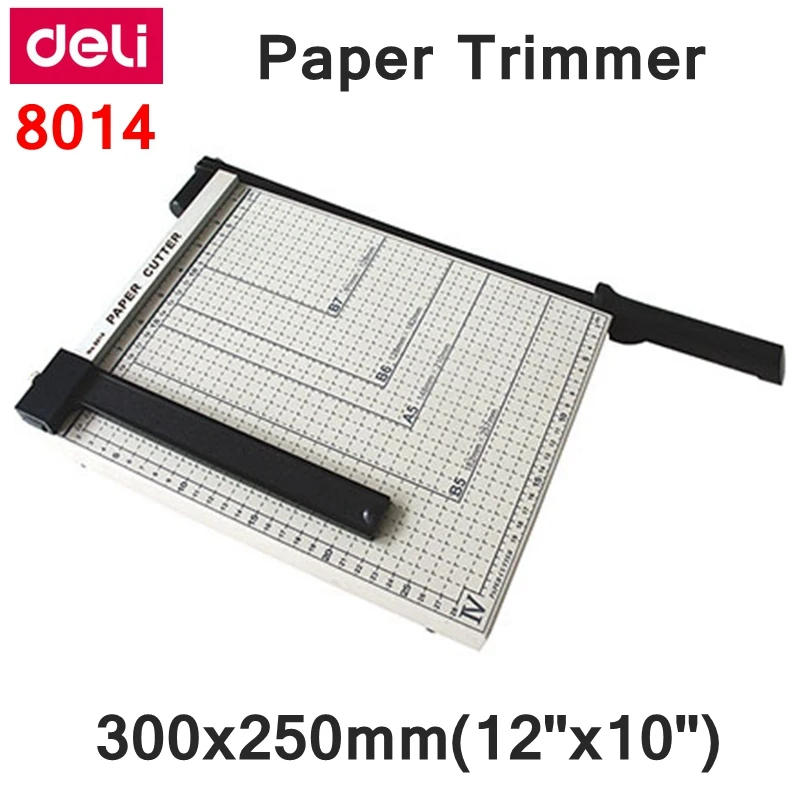 Deli 8014 ручной триммер для бумаги размером 300x250 мм (12 &quotx 10&quot) Большой с резаком |