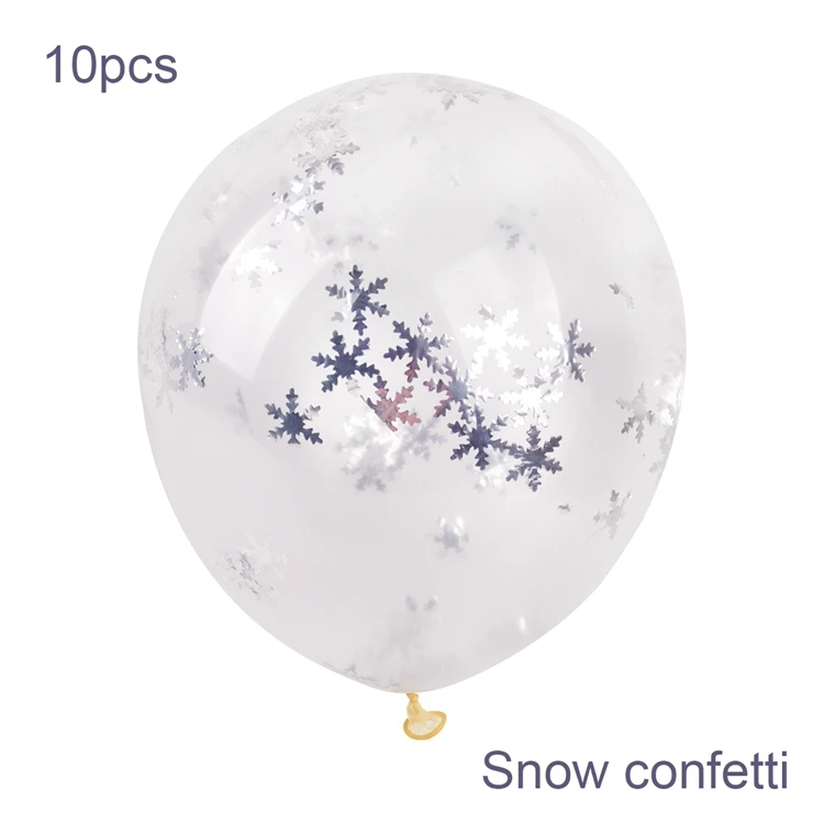 HUIRAN 12 дюймов золотой прозрачный воздушный шар "Конфетти" лента для воздушных шаров, баллонов, свадьбы, дня рождения, Декор, шары - Цвет: Silver Snowflake