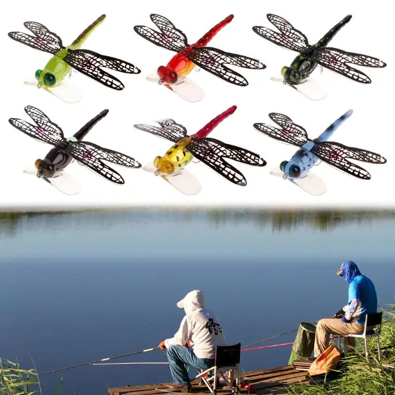 

Fishing Bait Dragonfly Artificial Simulated Fly Fishing Lure Colorful Baits Bionic Water Surface Fly Insect Accessories 7cm6g