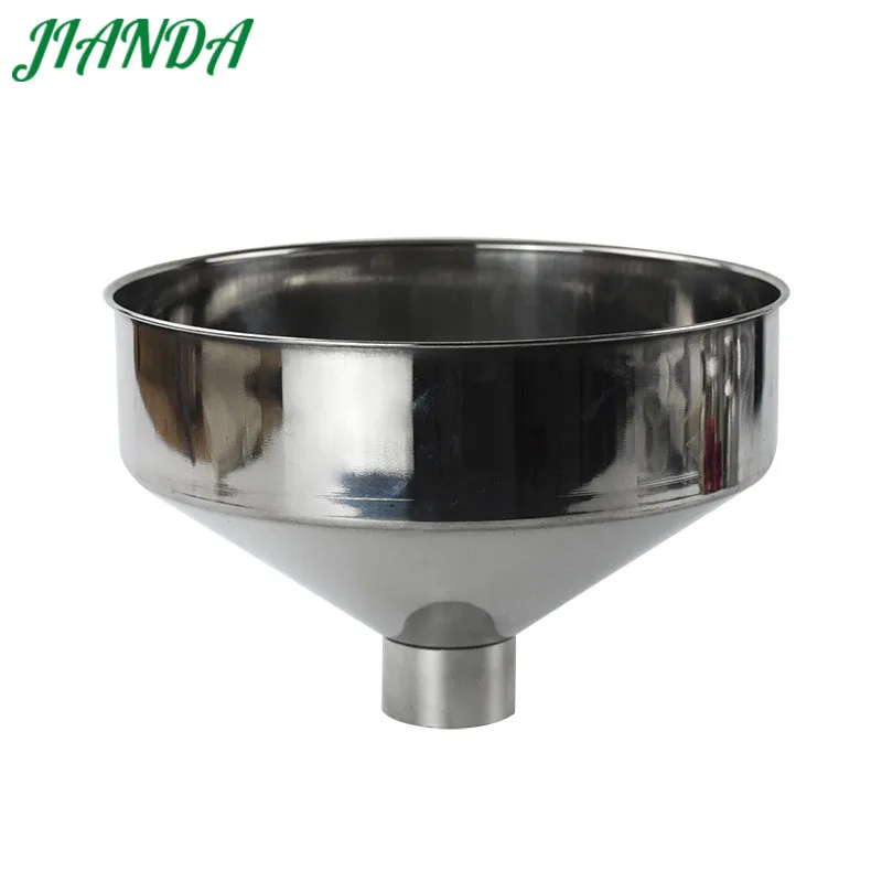 

JIANDA 24/28cm Big Stainless Steel Kitchen Oil Honey Beer Jar Funnel Wide Mouth Funil Funnels Kitchen Accessories High Quality