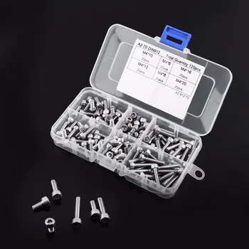 

120Pcs/set M4 Stainless Steel Hex Socket Head Cap Screws M4 Screw Accessories Kit Hardware Wholesale