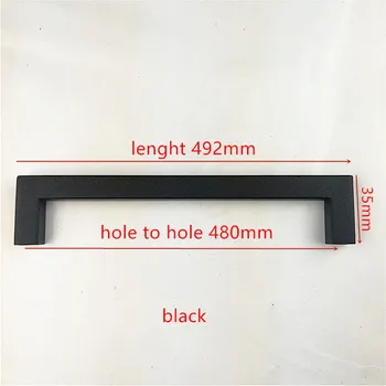 

hole spacing 480mm 12*12mm Matt Black Cabinet Handle Square Bar Stainless Steel Kitchen Door Knob Furniture Drawer Pull