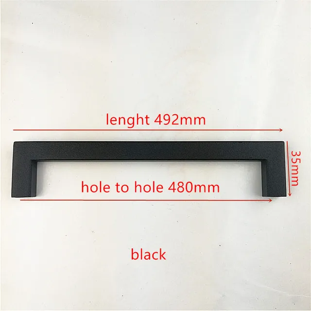 Cheap hole spacing 480mm 12*12mm Matt Black Cabinet Handle Square Bar Stainless Steel Kitchen Door Knob Furniture Drawer Pull Cheap hole spacing 480mm 12*12mm Matt Black Cabinet Handle Square Bar Stainless Steel Kitchen Door Knob Furniture Drawer Pull