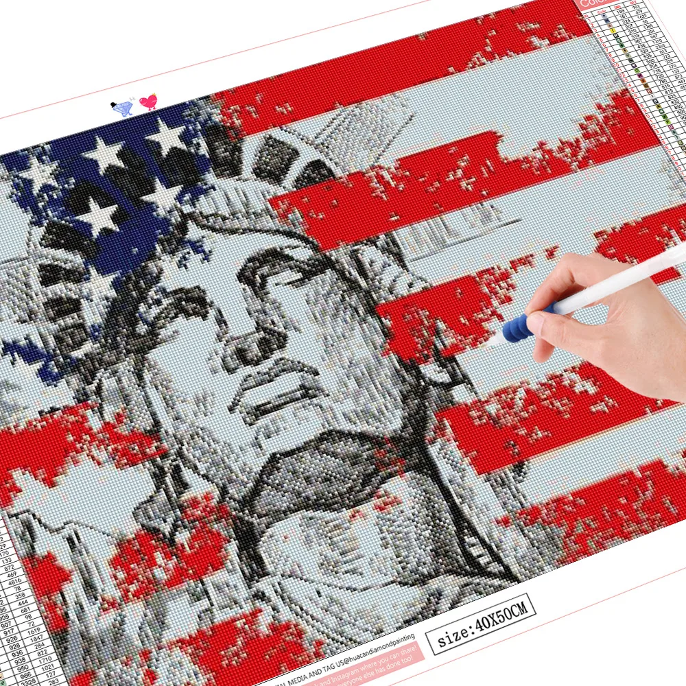 HUACAN 5d алмазная Картина Новое поступление флаг Американский полный квадрат