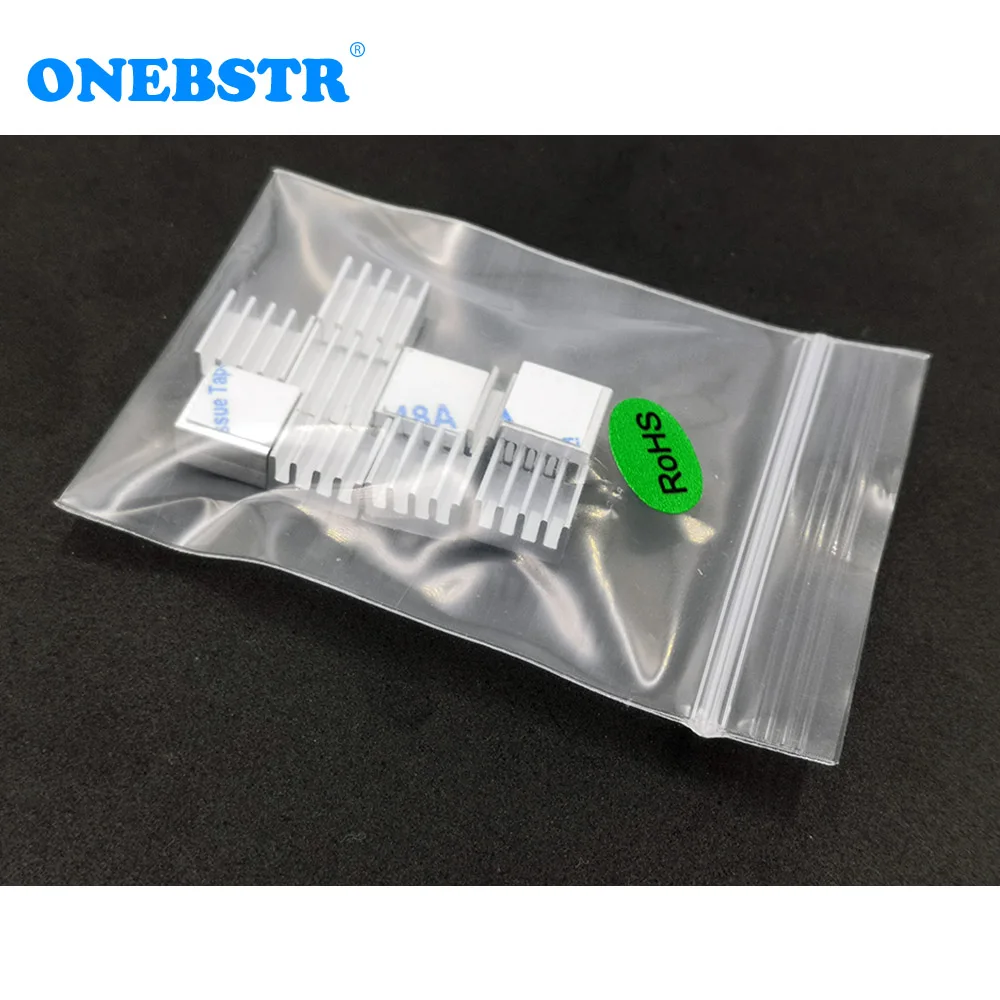 10Pcs/lot 8.8X8.8X5mm Cooling Radiator Adhesive On The Back Glue Cooler Electronic Chip Heatsink For A4988 Chip Free Shipping
