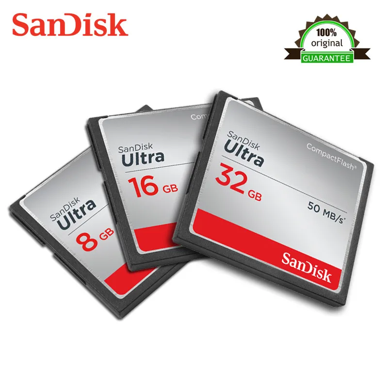

SanDisk Ultra CompactFlash Memory Card CF Card 32GB 16GB 8GB Up to 50MB/s Read Speed DSLR and HD Camcorder for Computer Camera