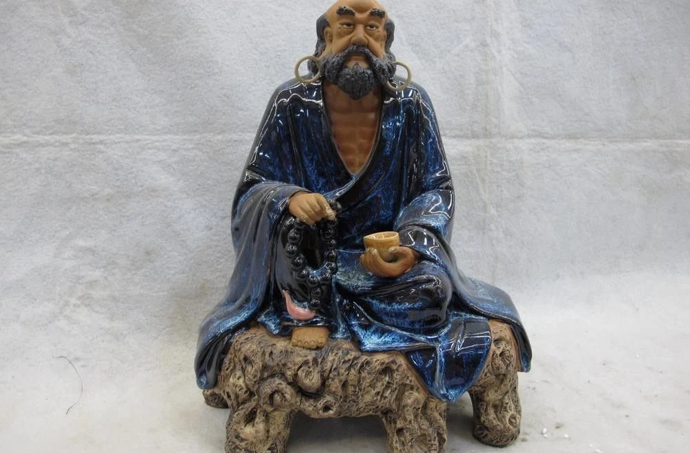 

China pottery WuCai porcelain Buddhism arhat Bodhidharma Damo Dharma God Buddha
