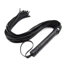 

48cm Faux Leather Whip Riding Crop Party Handle Flogger Queen Black Horse Whip for Horse Racing Riding Entertainment