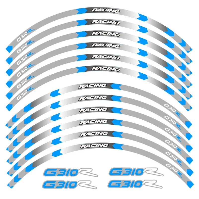 Новинка, высокое качество, 12 шт., подходят для мотоцикла, колеса, стикер, полоса, светоотражающий обод для BMW G310R