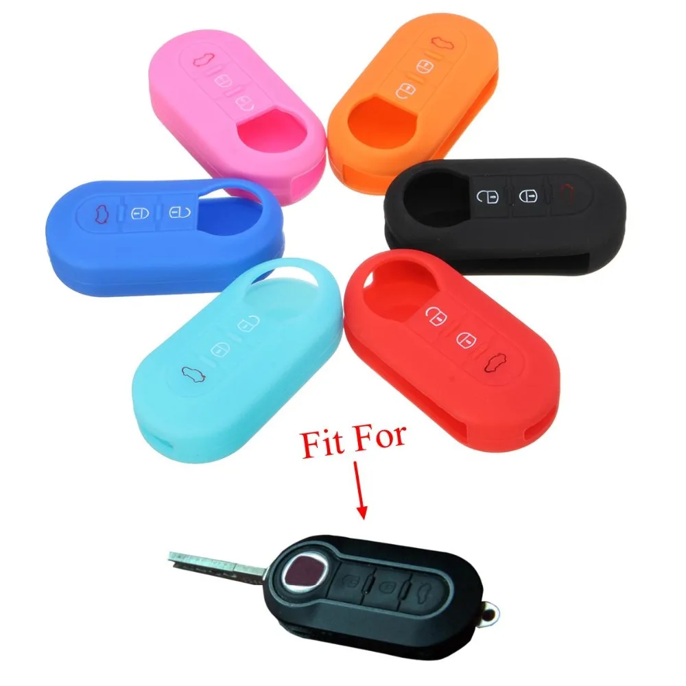 Чехол для автомобильного ключа силиконовый 3 Кнопка чехол Fiat 500 Panda Punto раскладной