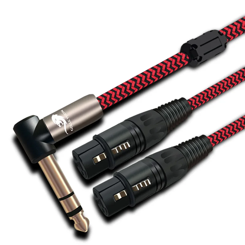 Stereo 1/4 in Male 6.35mm to 2 XLR Female Shield Audio Cable For Mixer Amplifier Home Stereo System Splitter Y Cords 1m 2m 3m 5m