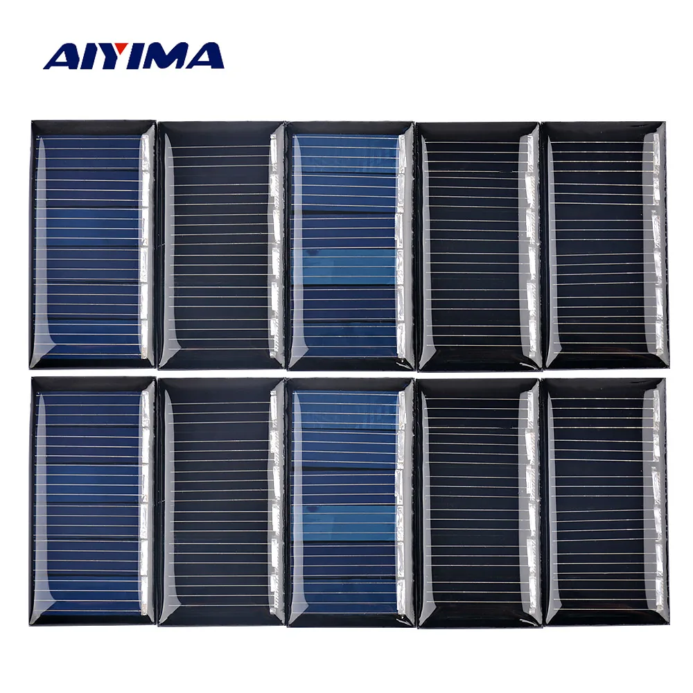 

SUNYIMA 10pcs 3V 30MA Solar Panels Polycrystalline Epoxy Solar cells SunPower 40x20mm DIY Solar Battery Charger Painel Solars