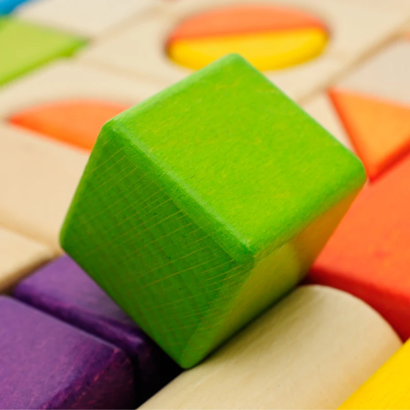 Бук 54 шт цветные строительные блоки безопасные экологически чистые нетоксичные, подарки детям 3-6 лет, детская игрушка деревянные кубики