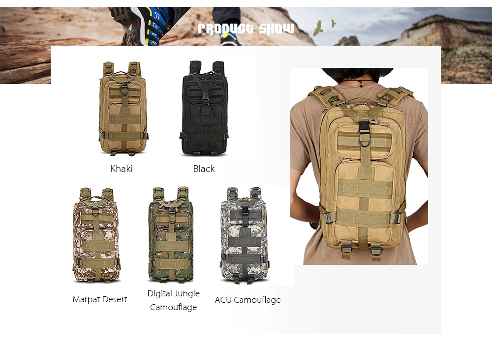 Outdoor Army Tactical Bag Laptop Bag 25L Travel Backpack Molle Trekking Camping Rucksack Military Hiking Trekking Camouflage Bag
